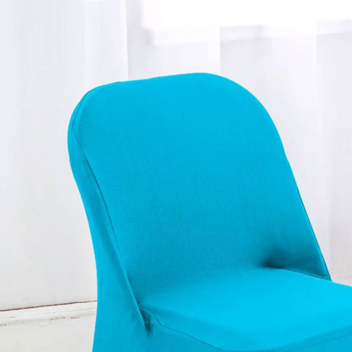 1 Piece Turquoise Damask Jacquard Folding Chair Cover for Upscale Events