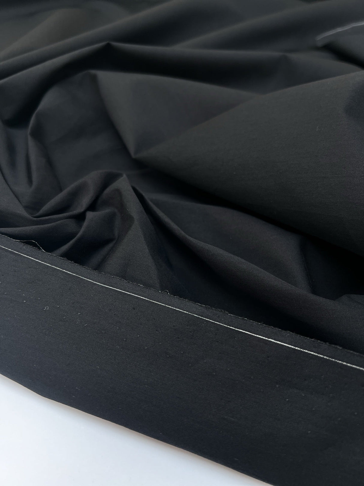 Italian Black Cotton Jacket Fabric