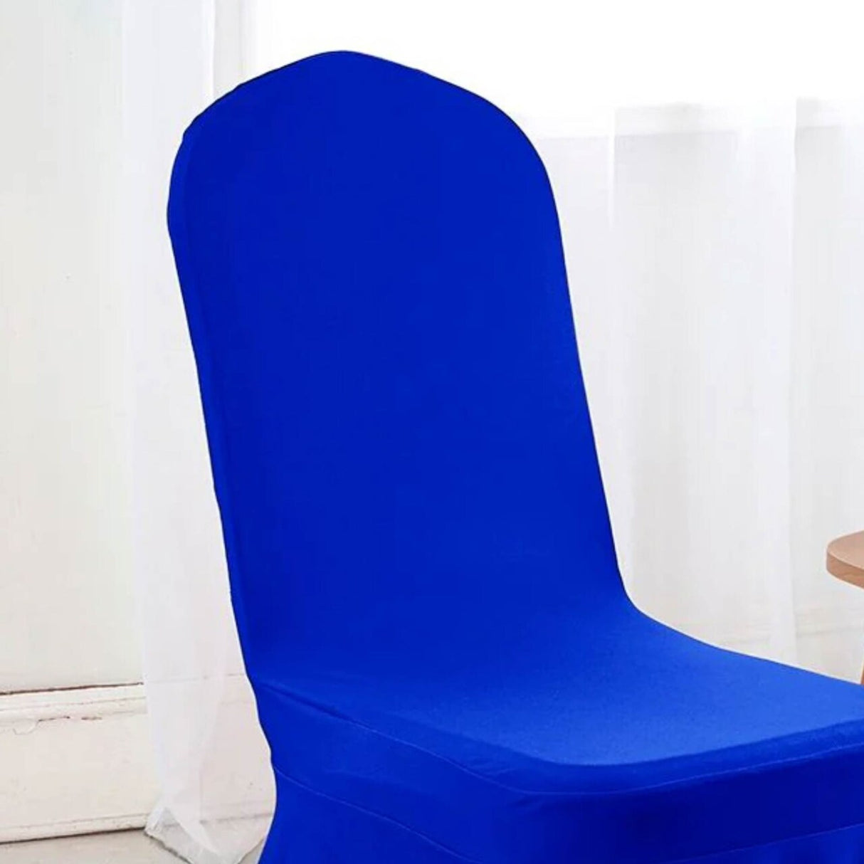 Royal Blue Spandex Skirt Banquet Chair Cover for Weddings and Formal Events