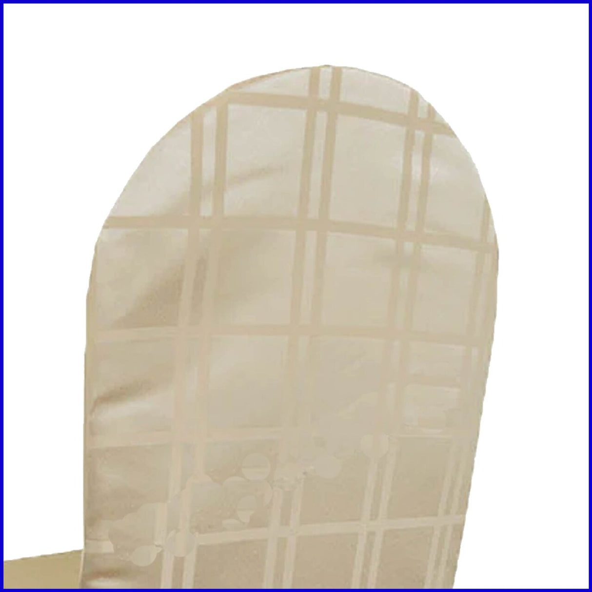 1 Piece Champagne Plaid Jacquard Polyester Banquet Chair Cover, Elegant Rustic Event Slipcover