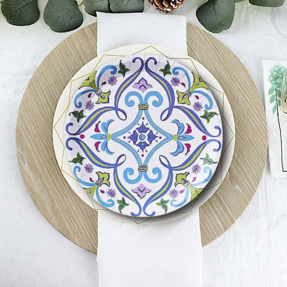 10 Count English Garden Small Paper Plates 7.25 Inch Floral Elegant Party Supplies