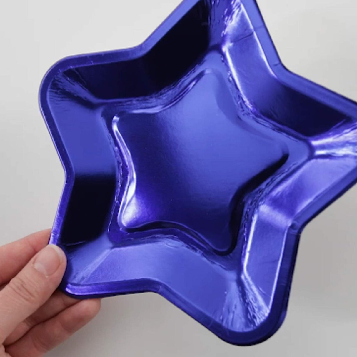 24 Count Foil Patriotic Star Shaped Paper Dessert Plates Red Blue Silver 7 Inch