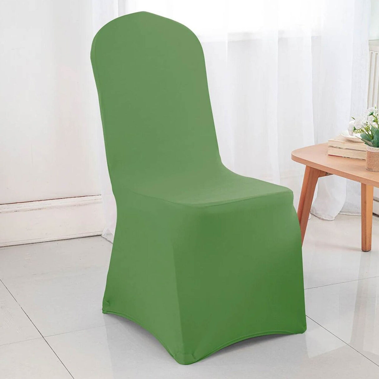 1 Piece Spandex Banquet Chair Cover Clover Green Stretch Wrinkle Resistant Event Decoration.