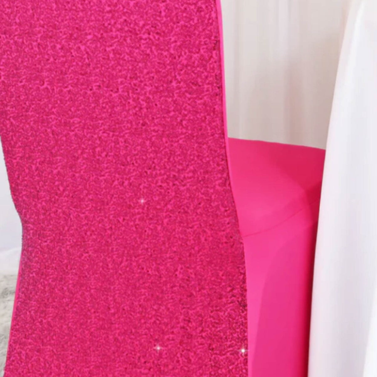 1 Piece Fuchsia Sequin Spandex Banquet Chair Cover for Glamorous Event Seating