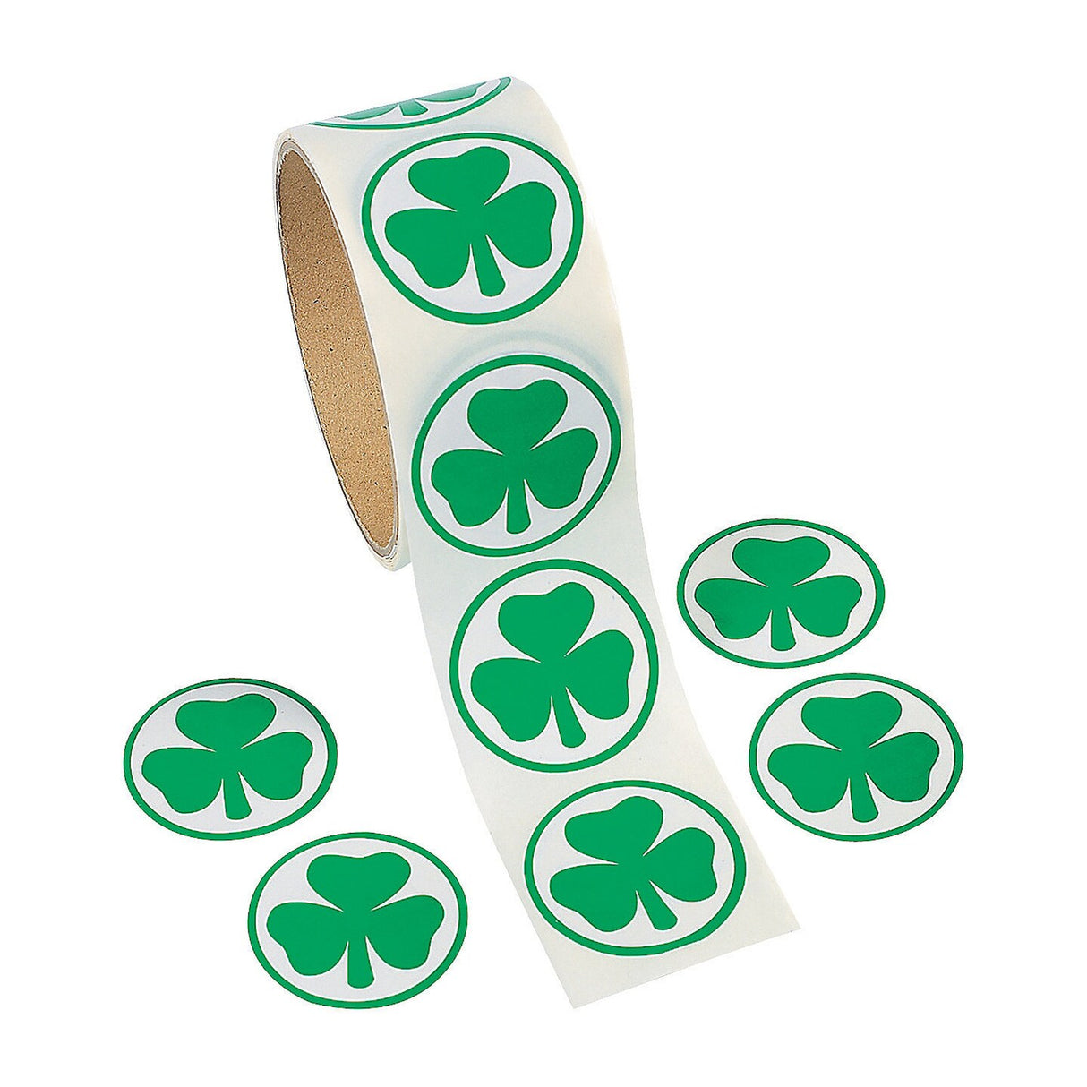 Festive Shamrock Sticker Roll for St. Patrick's Day Crafts 100 Pc