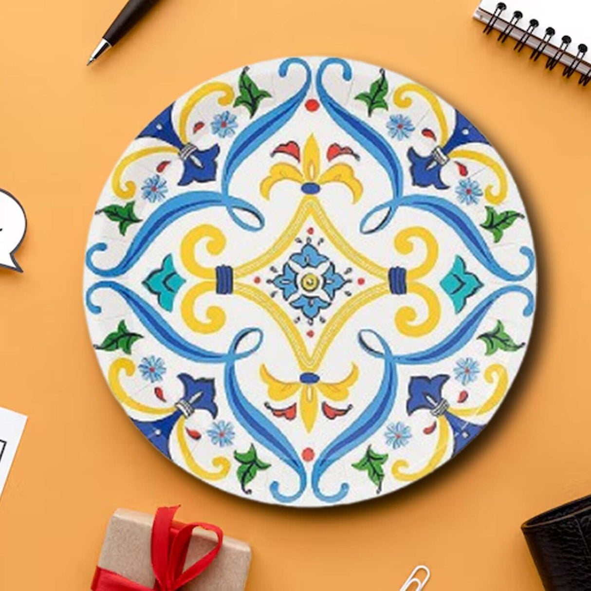 10 Count La Dolce Vita Small Paper Plates 7.25 Inch Elegant Dessert Plates for Parties