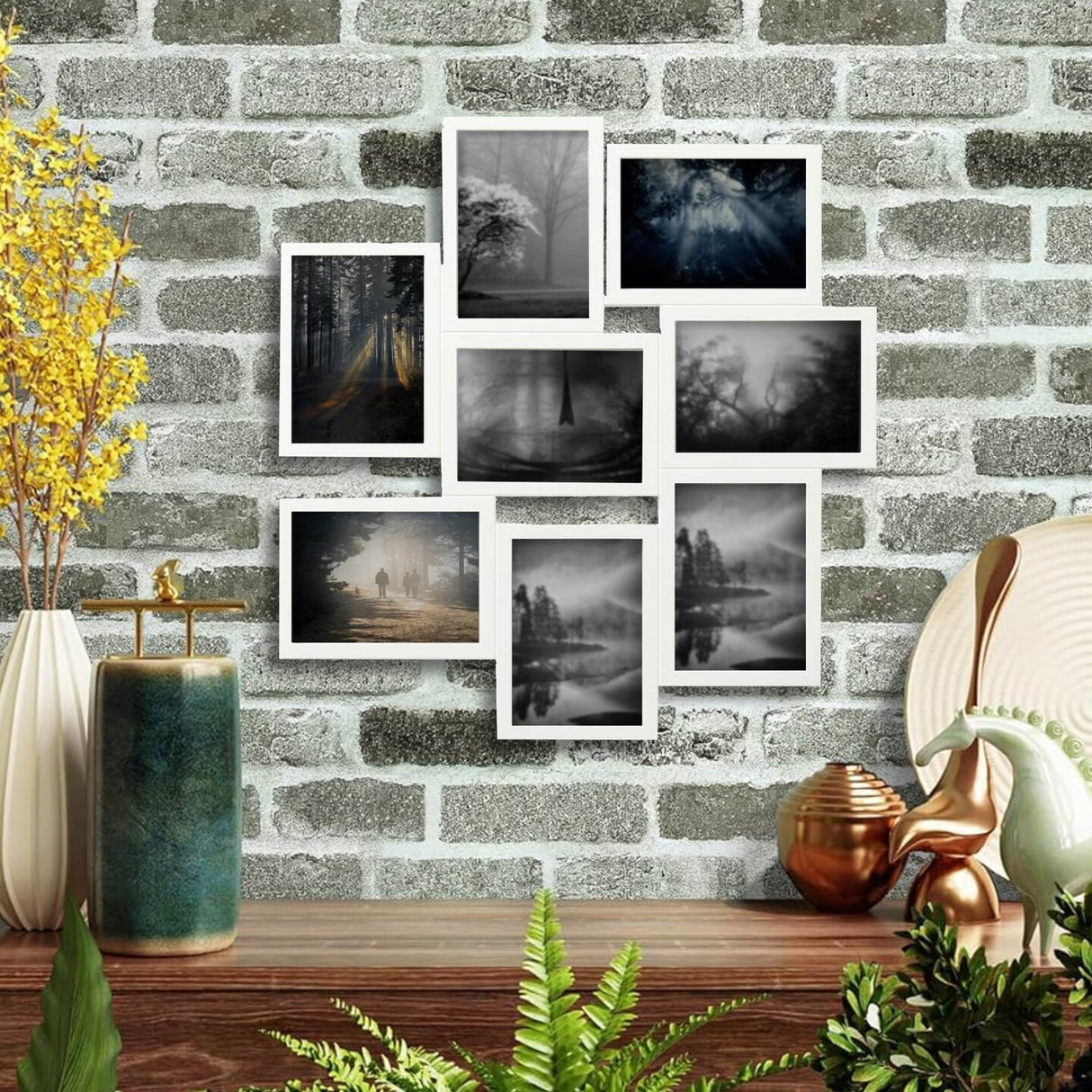 White 8-Photo Collage Frame 5" x 7" – Lightweight Durable Plastic with Polystyrene Protection