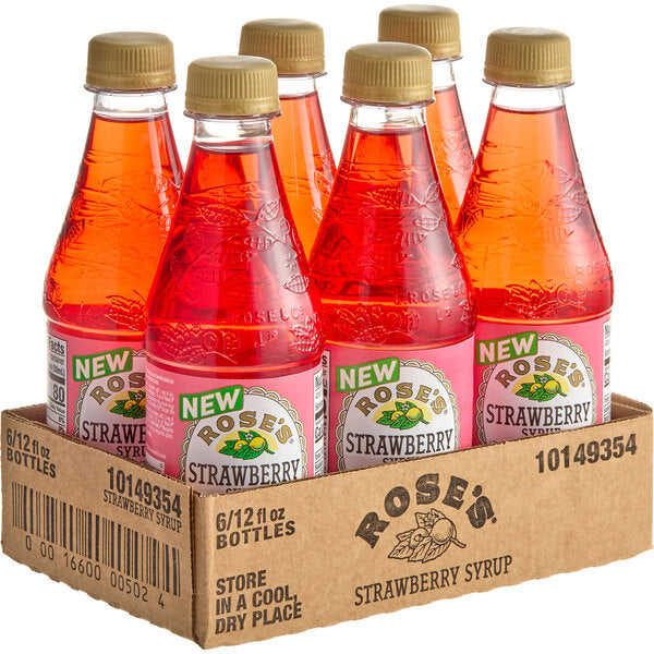 Rose's Strawberry Syrup 12 fl. oz. - 6/Case