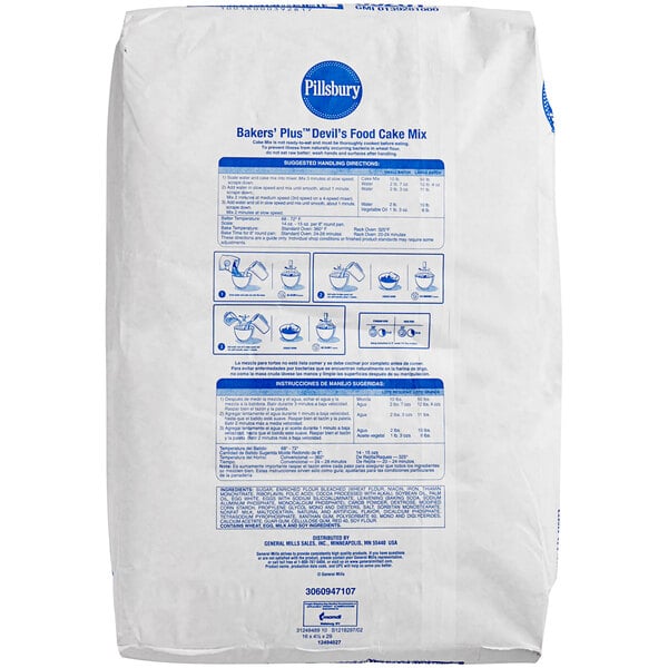 Pillsbury Bakers' Plus Devil's Food Cake Mix 50 lb.