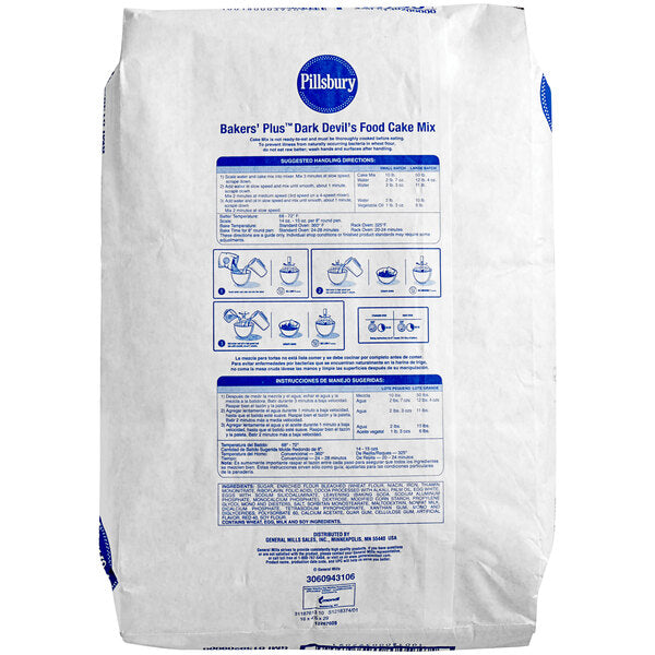 Pillsbury Bakers' Plus Dark Devil's Food Cake Mix 50 lb.