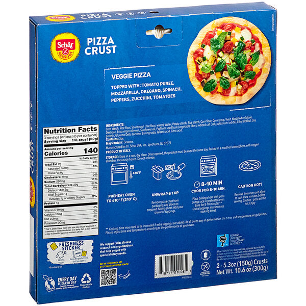 Schar Gluten-Free Pizza Crust 2-Count - 4/Case