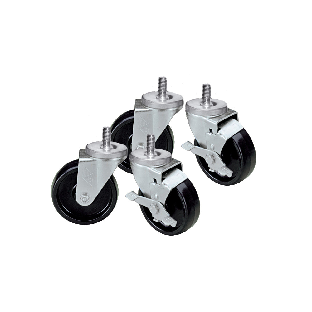 Component Hardware CSTPK-5BTS 5" Stem Caster, 4Pk - 2 with Brake, 2 without