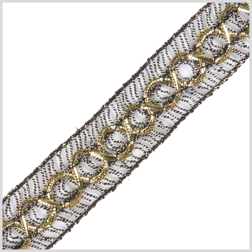 1.25" Antique Gold Metallic Braid
