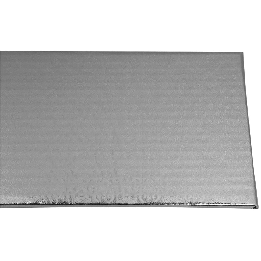 O'Creme Silver Log Cake Drum Board, 16" x 6" x 1/4" Thick, Pack of 10