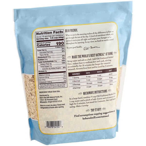 Bob's Red Mill Whole Grain Rolled Oats 32 oz. - 4/Case