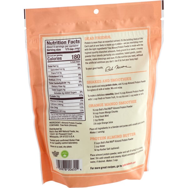 Bob's Red Mill Gluten-Free Almond Protein Powder 14 oz. - 4/Case