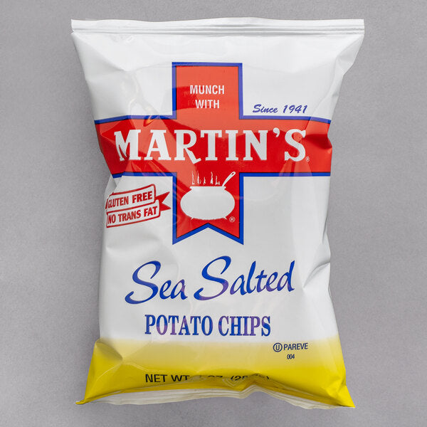 Martin's Sea Salted Potato Chips 1 oz. Bag - 60/Case
