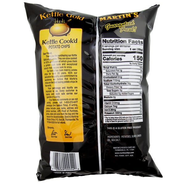 Martin's Kettle Gold Kettle Cook'd Potato Chips 1 oz. Bag - 60/Case