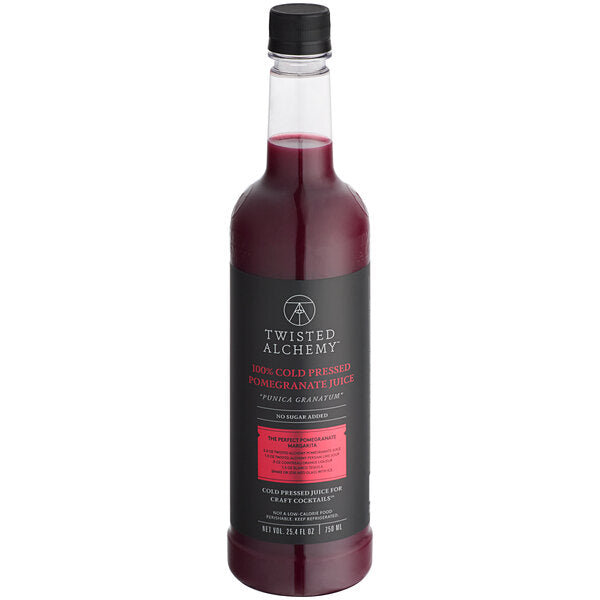 Twisted Alchemy Cold-Pressed Pomegranate 100% Fruit Juice 25 oz. - 6/Case