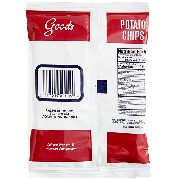 Good's Red Homestyle Potato Chips 1 oz. - 24/Case