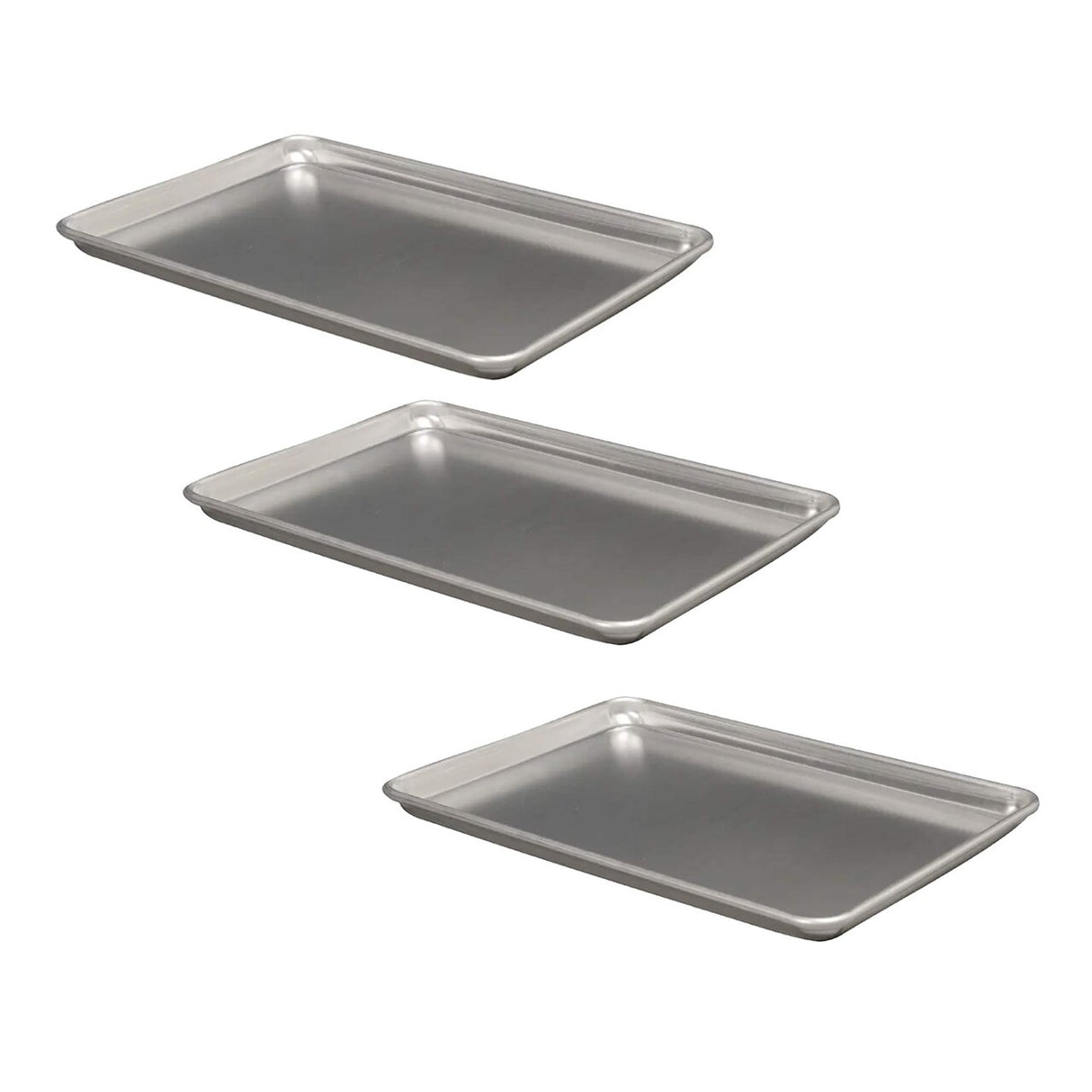 18" x 13" x 1" Half Size Sheet Pan 18 Gauge Aluminum Reinforced Closed Bead Rim