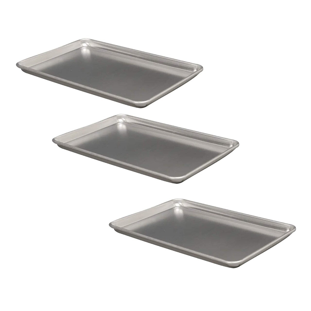 18" x 13" x 1" Half Size Sheet Pan 18 Gauge Aluminum Reinforced Closed Bead Rim