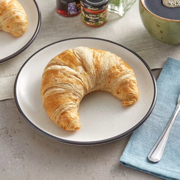 Gourmand Pastries Ready-to-Bake French Butter Curved Croissant 3.17 oz. - 60/Case