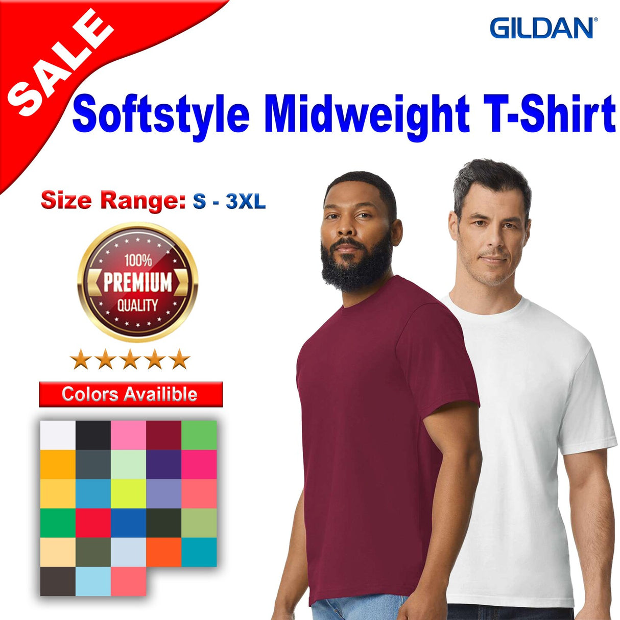 Gildan® Softstyle Midweight Crewneck Short Sleeve T-Shirt