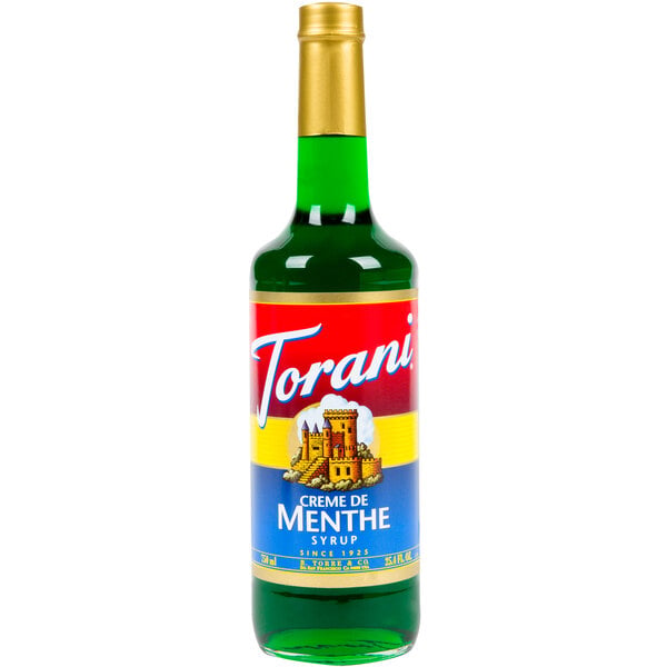 Torani Creme de Menthe Flavoring Syrup 750 mL Glass Bottle