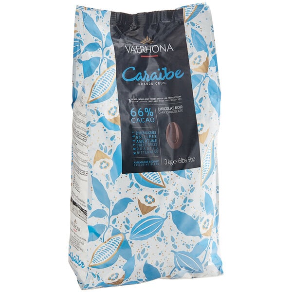Valrhona Caraibe 66% Dark Chocolate Feve 6.6 lb.