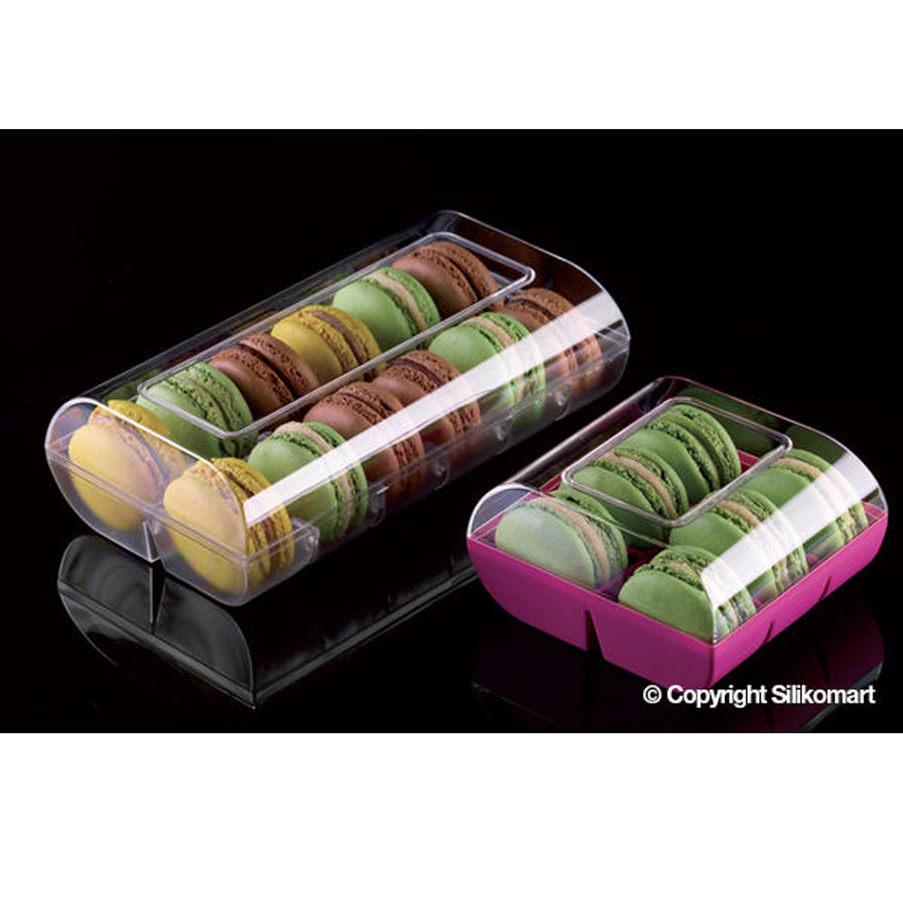 Silikomart Clear Macaron Tray with Cover, 6 Cavities, Case of 90
