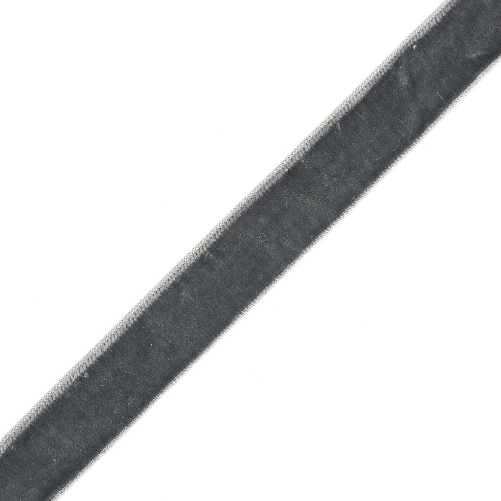 Dark Gray Stretch Velvet Ribbon - 0.625"