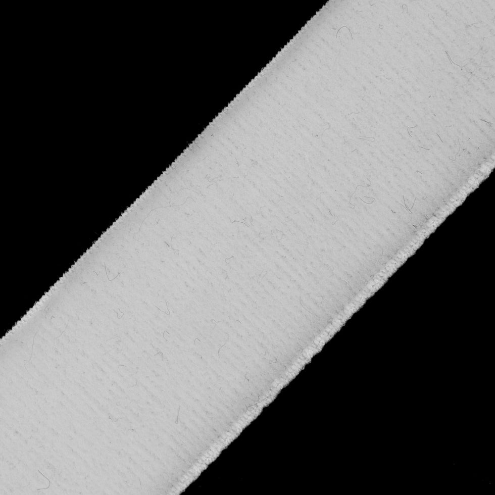 White Stretch Velvet Ribbon - 0.625"
