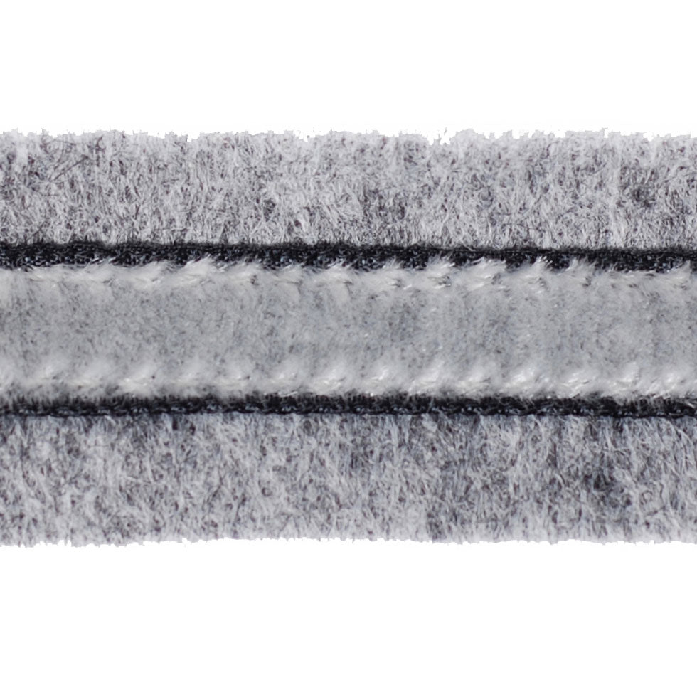 Heathered Gray and Gray Velvet on Wool - 1"