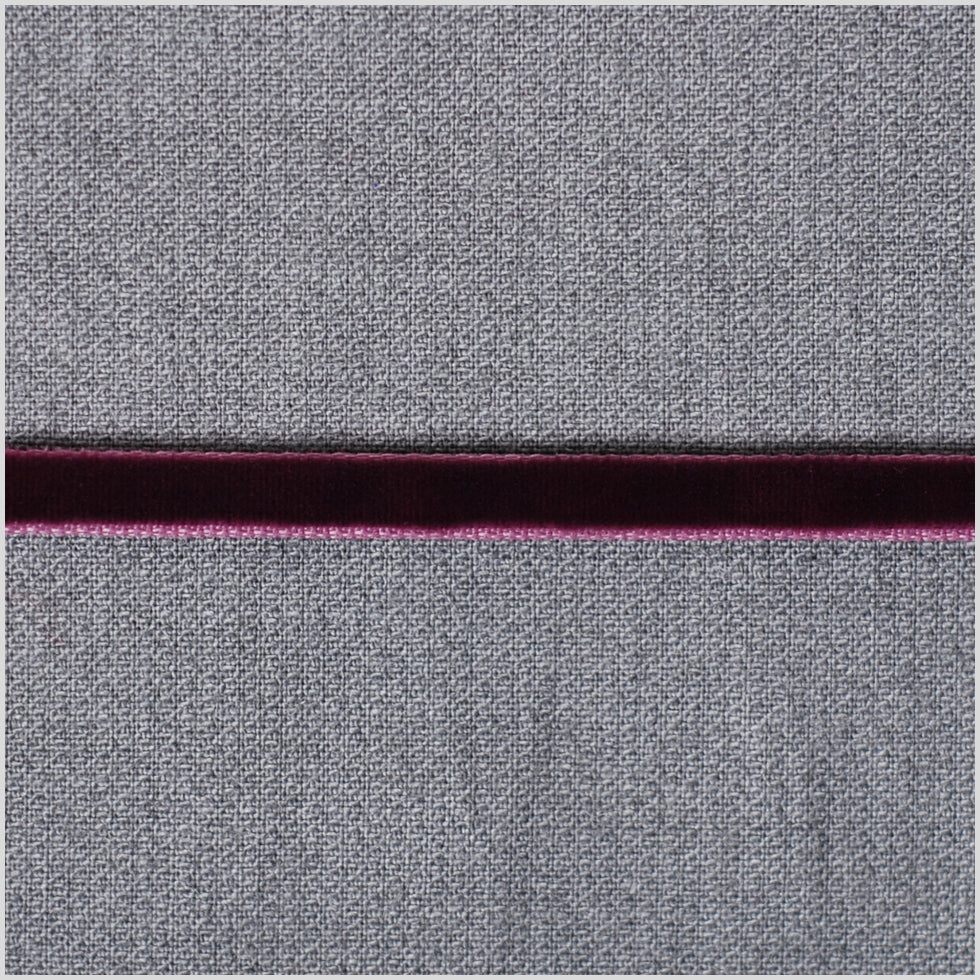 Plum Double Face Velvet Ribbon - 1/8"