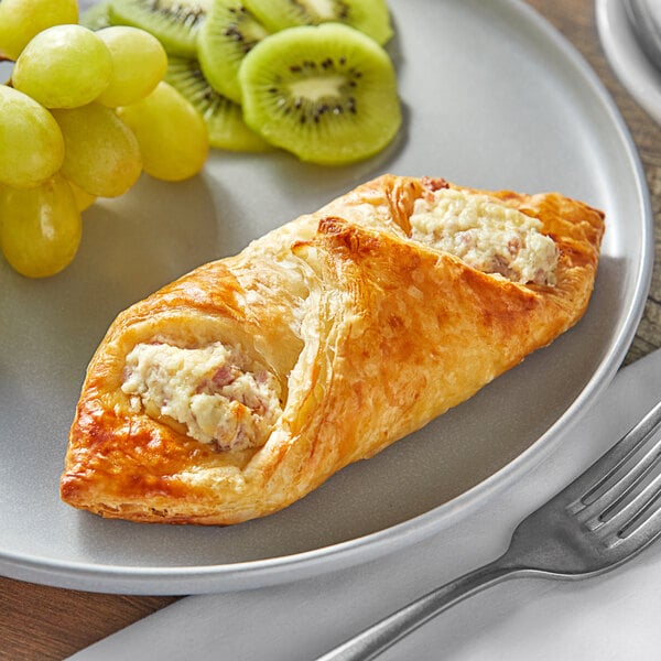 LeCoq Cuisine Ready-to-Bake Ham and Cheese Croissant 3 oz. - 45/Case