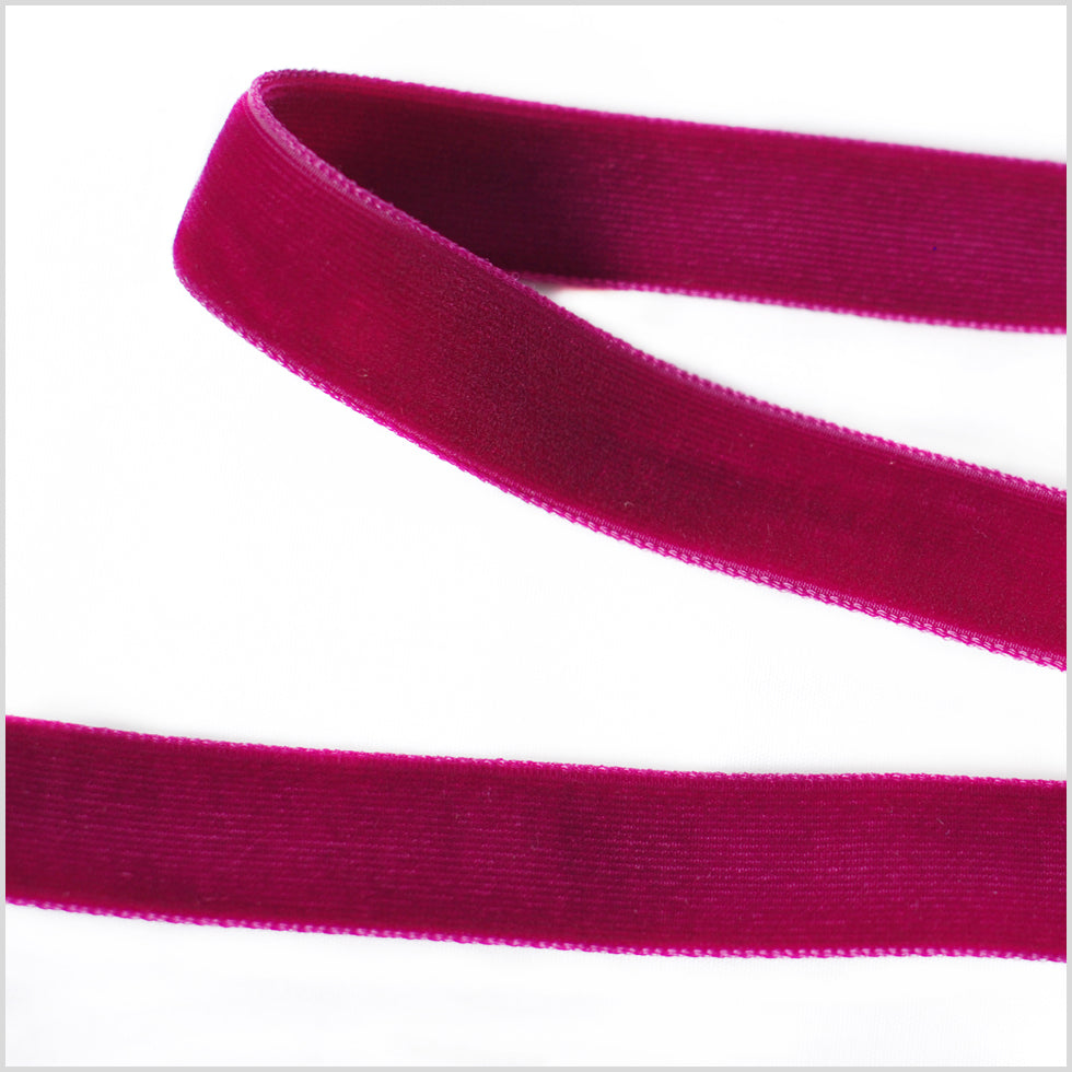 Double Faced Velvet Ribbon Made in Italy - 5/8" - Hot Pink
