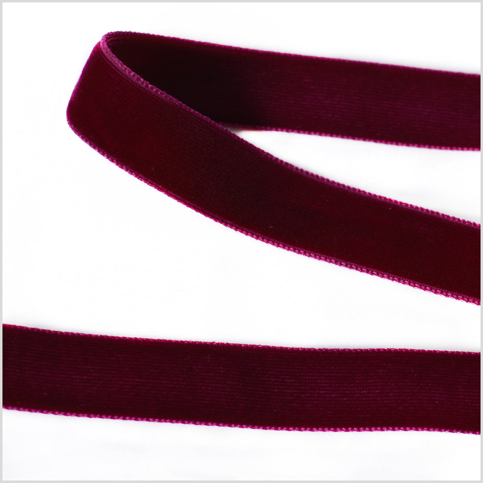Double Faced Velvet Ribbon Made in Italy - 5/8" - Dark Plum