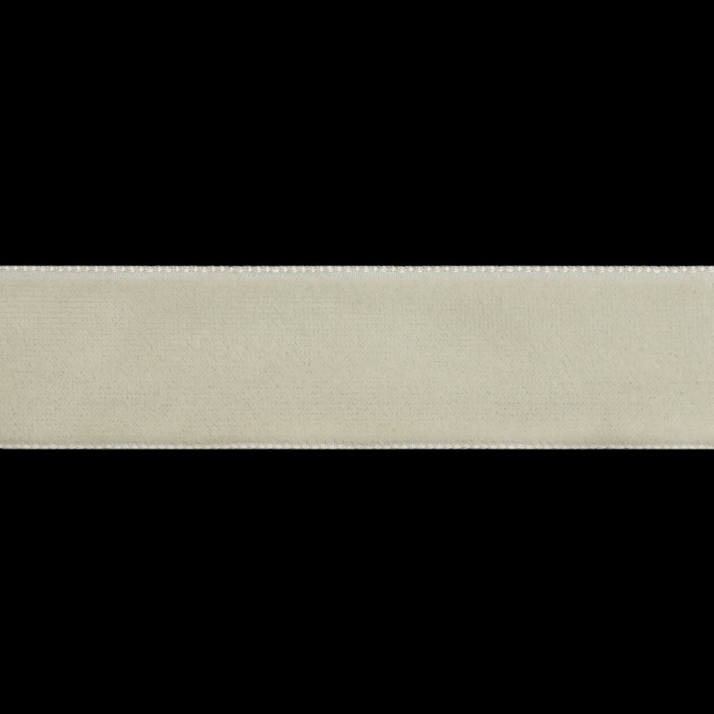 Double Faced Velvet Ribbon Made in Italy - 7/8" - Off-White