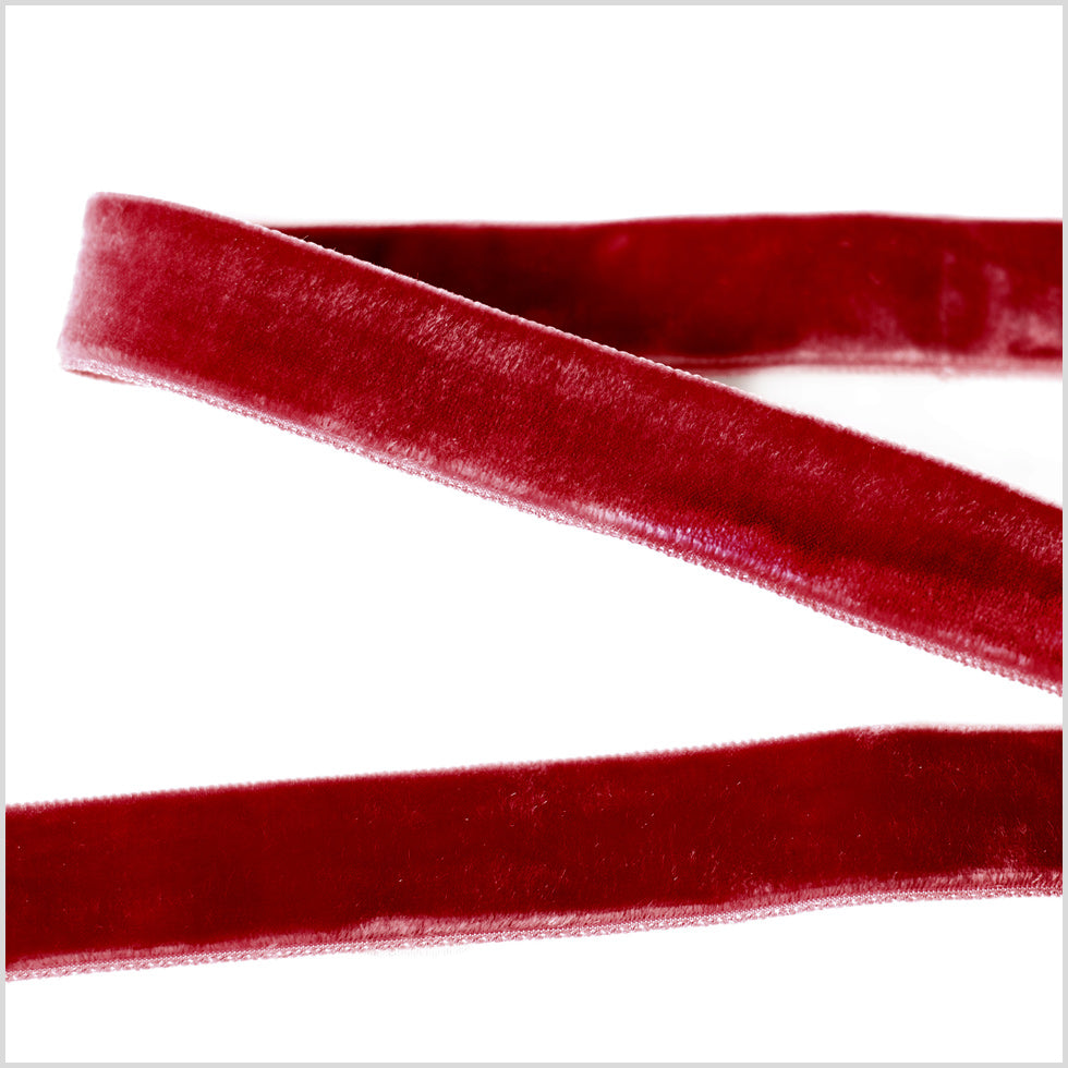 Double Faced Velvet Ribbon Made in Italy - 7/8" - Red