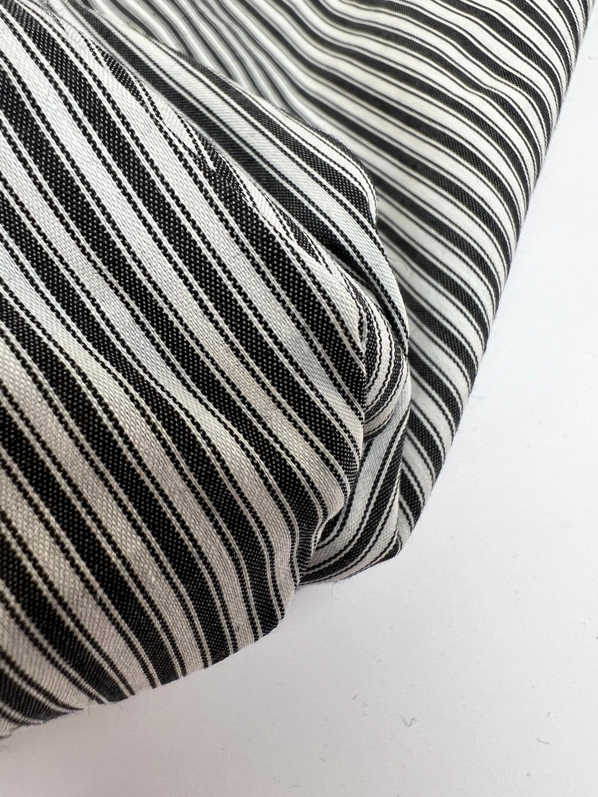 Cotton Blend Striped Gray White Fabric