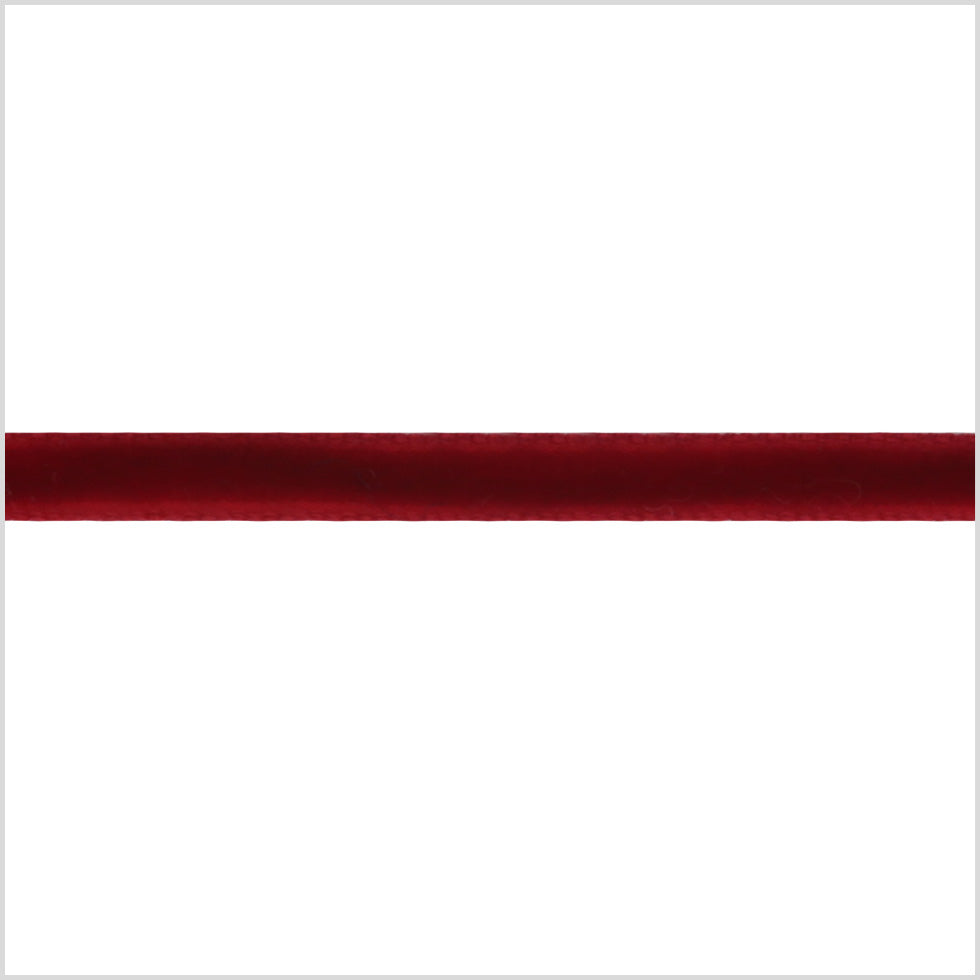 Single Faced Velvet Ribbon Made in Italy - 1/8" - Scarlet - Sabine Collection