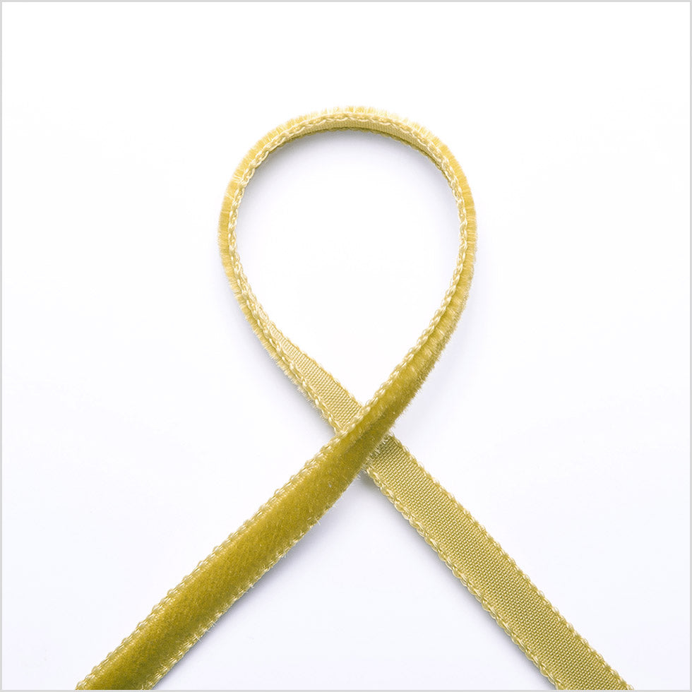 Single Faced Velvet Ribbon Made in Italy - 1/8" - Olive - Sabine Collection