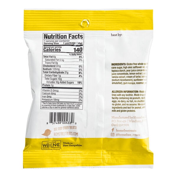 Homefree Gluten-Free Mini Lemon Burst Cookies 1 oz. - 30/Case