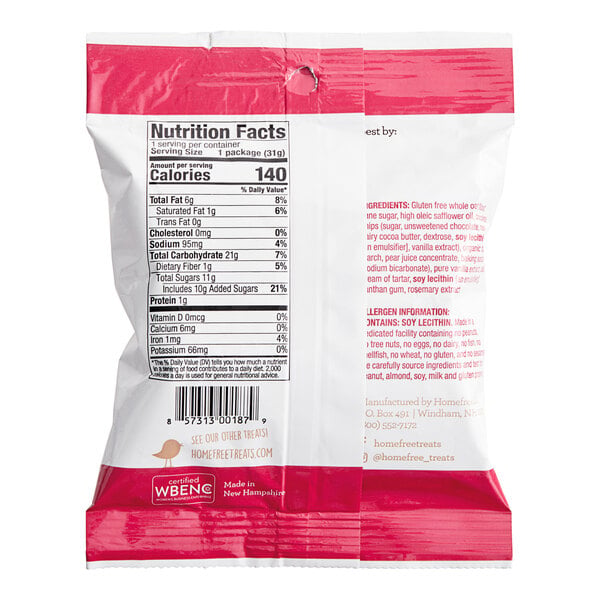 Homefree Gluten-Free Mini Chocolate Chip Cookies 1.1 oz. - 30/Case