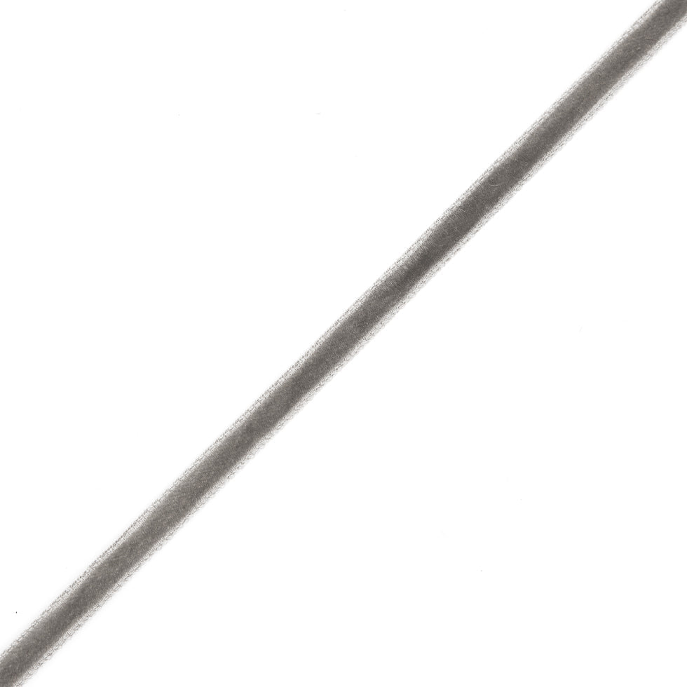 Single Faced Velvet Ribbon Made in Italy - 1/8" - Gray - Sabine Collection
