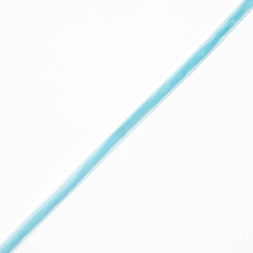 Single Faced Velvet Ribbon Made in Italy - 1/8" - Sky Blue - Sabine Collection