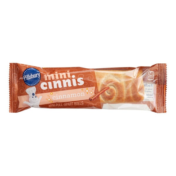 Pillsbury Mini Cinnis Individually Wrapped Pull-Apart Cinnamon Rolls 2.29 oz. - 72/Case