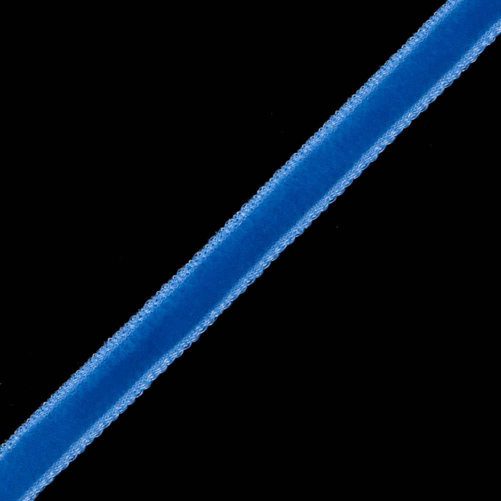 Single Faced Velvet Ribbon Made in Italy - 1/8" - Evening Blue - Sabine Collection