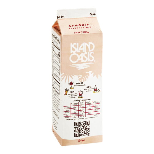 Island Oasis Sangria Frozen Beverage Mix 32 fl. oz. - 12/Case